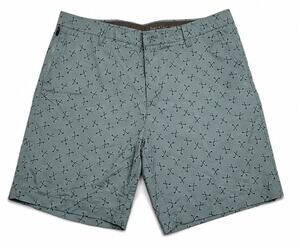 Berkley Jensen Mens 38 Golf Shorts Blue Green All Over Print Flat Front Casual